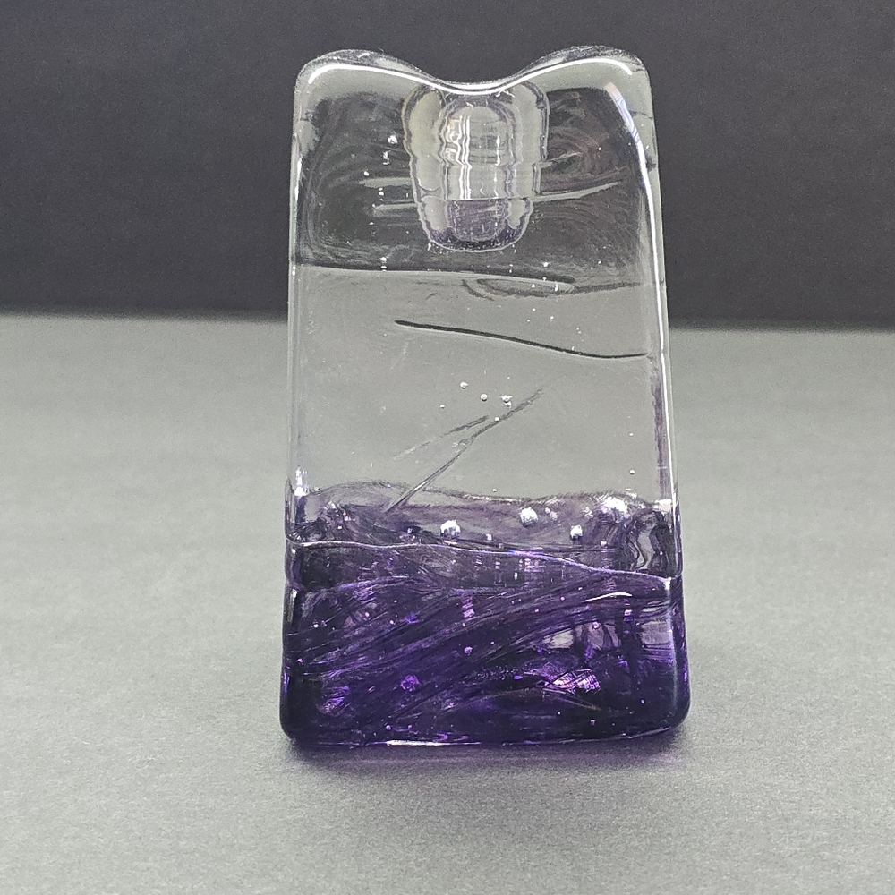Glasslight Studio Amethist Art Glass Obelisk Candle Holder Joel & Candace Bless